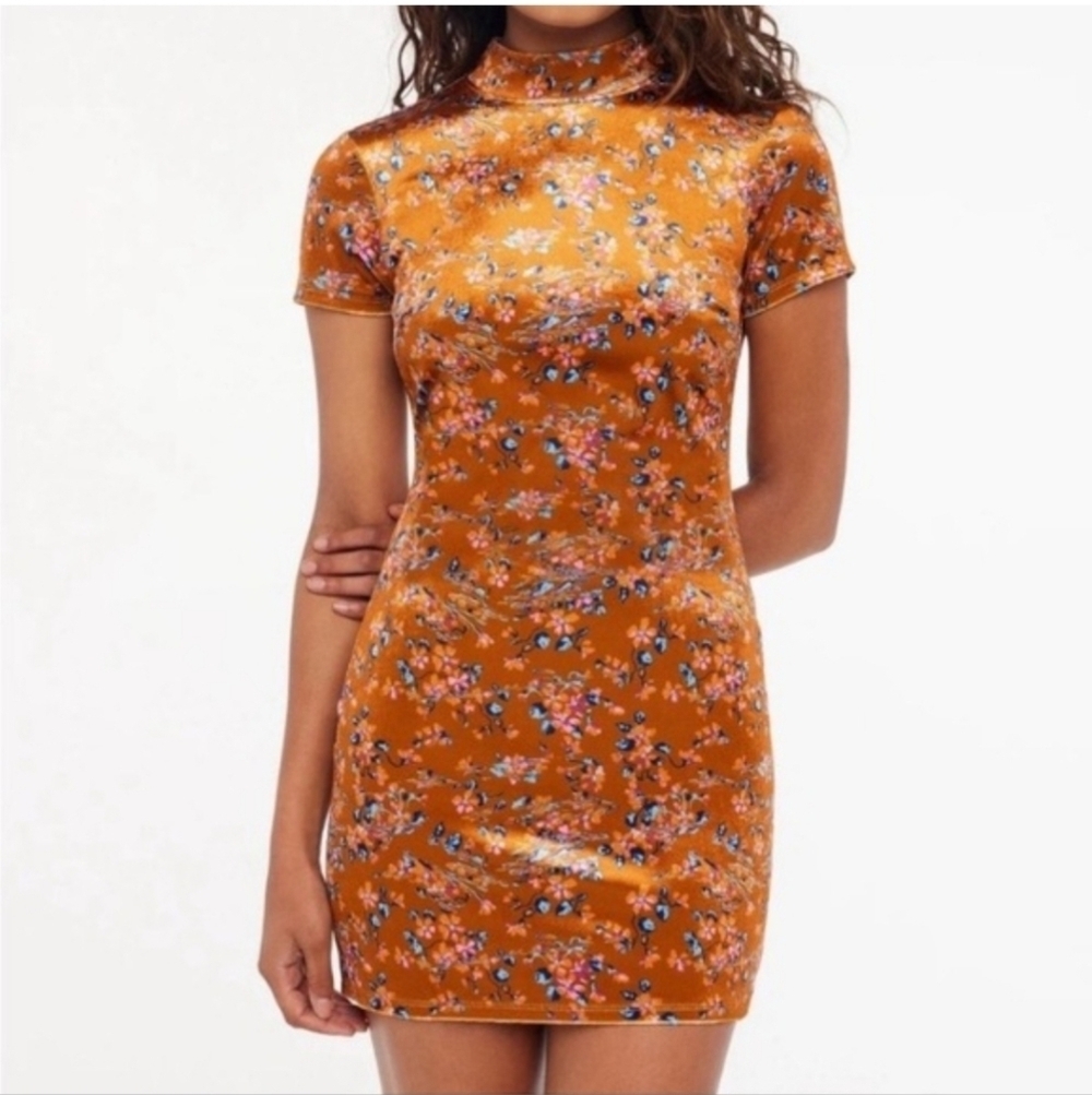 Savage X Fenty Orange Velvet Mini Dress
